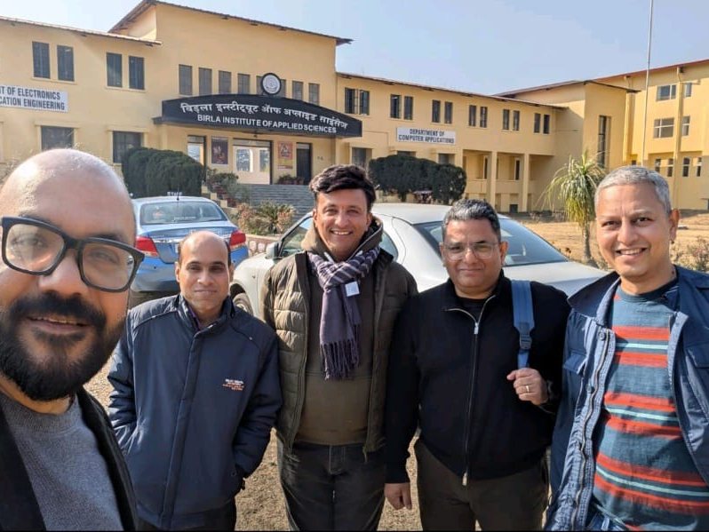 The Poorit team outside the Birla Institute of Applied Sciences, Bhimtal